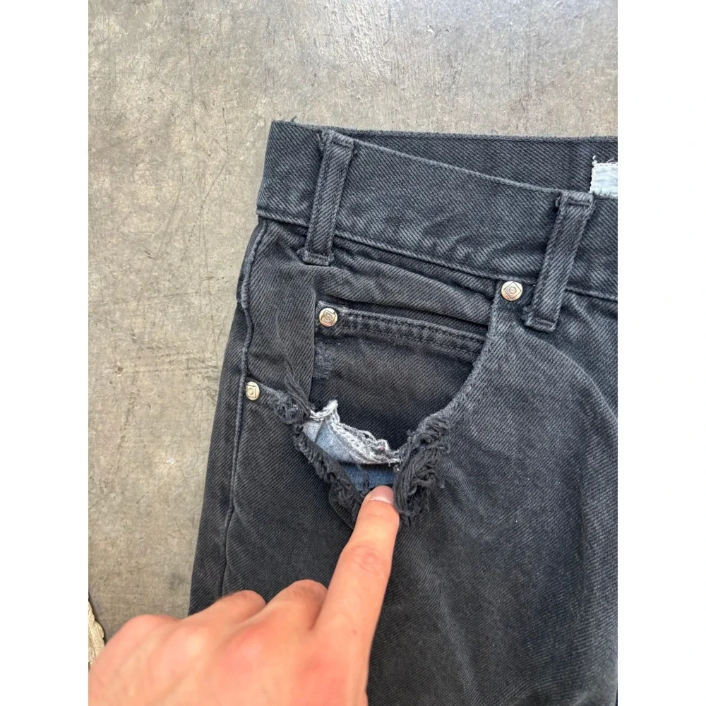 Vintage Anchor Blue Wide Leg Skate Jeans Black Size 31x32